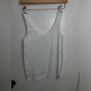 Ophelia Roe Nylon white Spandex Blend Tank Top tummy control size Large #1215